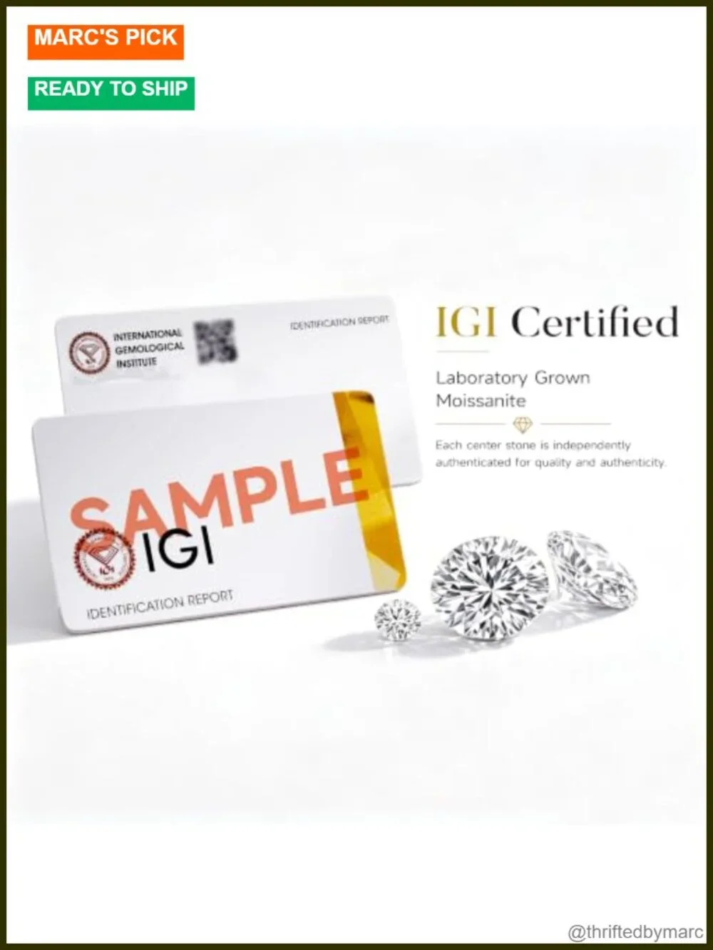 IGI Certified 2.16ct Moissanite Engagement Ring 925 Sterling Silver Wedding Band